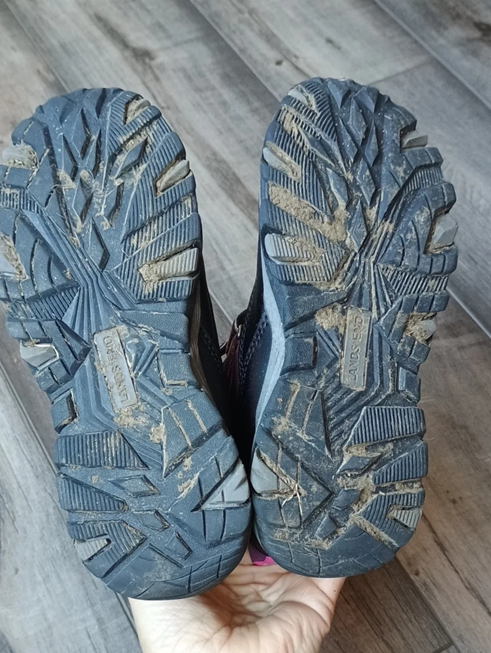 Lands' End Kids Purple Winter Boots with Velcro Straps